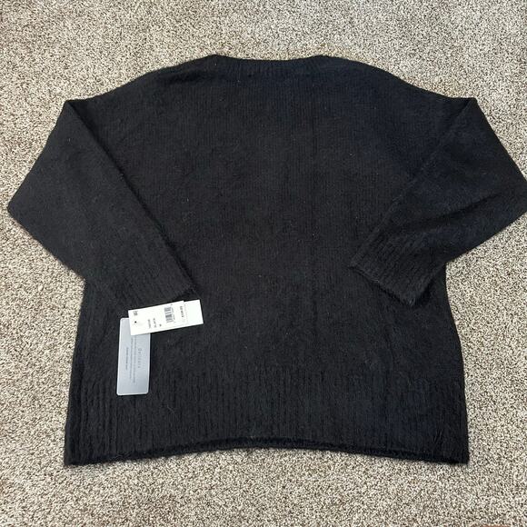 FRENCH CONNECTION Women's Fluffy Knit V Neck Oversized Sweater Size M In Black - Picture 2 of 11